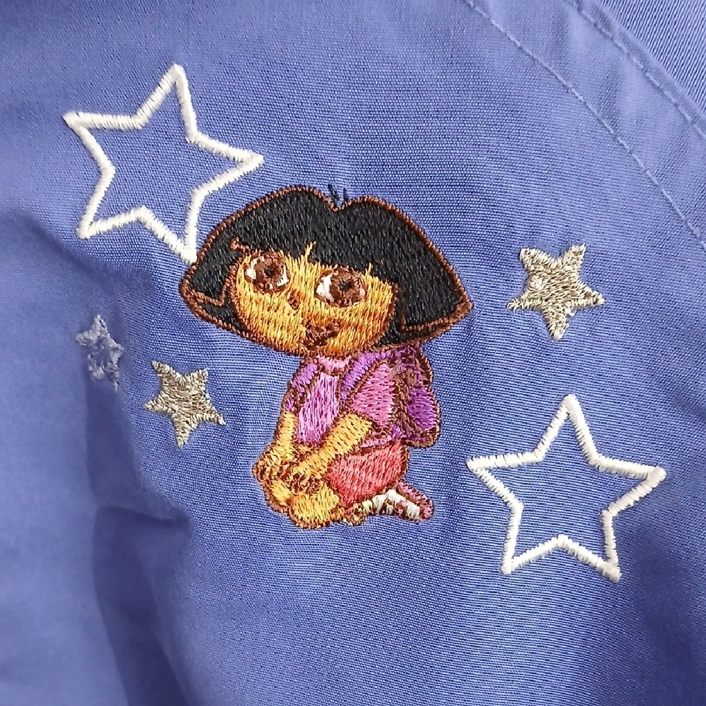 Vintage Dora The Explorer Nick JR Viacom 2002 Purple Jacket Star Design SZ 4T - Picture 5 of 8